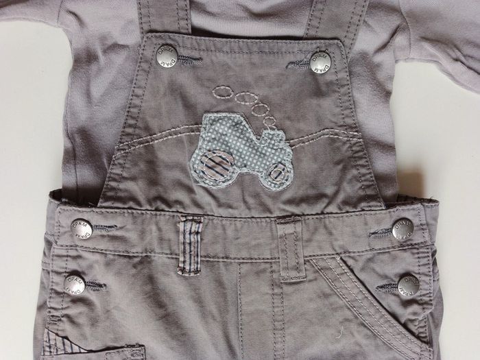 Ensemble salopette tee-shirt garçon 12 mois DPAM - photo numéro 2