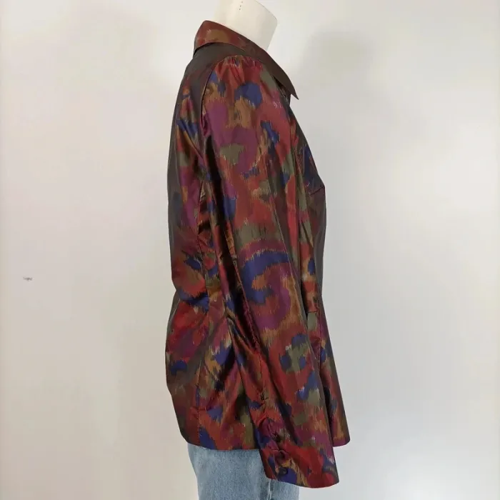 Veste vintage satinée imprimée abstrait - Taille 38/40 - A115 - photo numéro 5