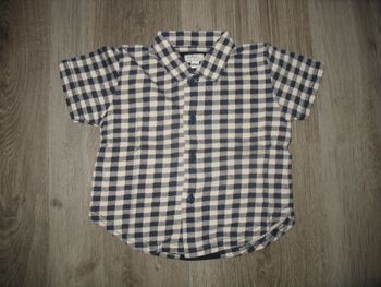 CHEMISE MC A CARREAUX MARINE ET ÉCRU BÉBÉ GARÇON "CATIMINI" - 6 MOIS - n°02