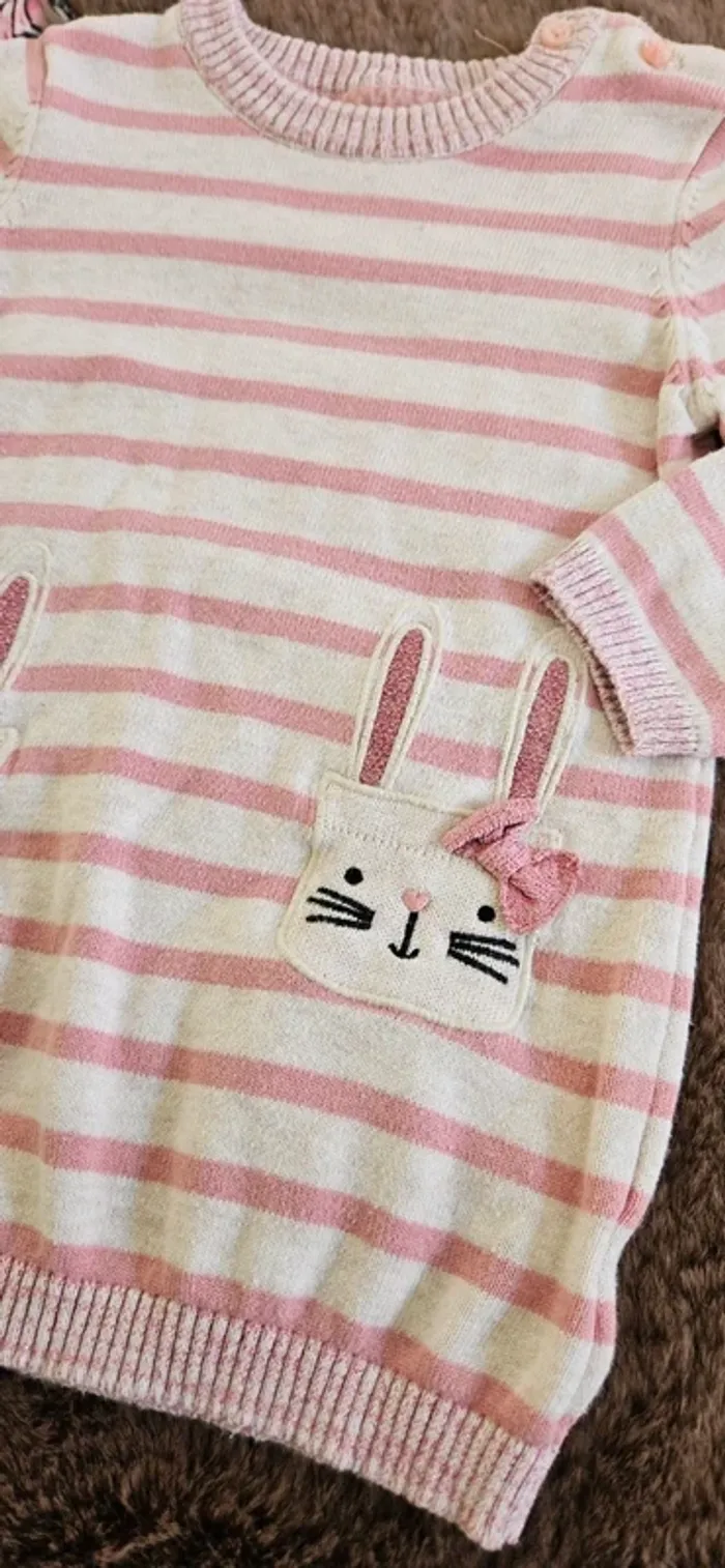 Robe pull lapin 18 mois fille - photo numéro 2
