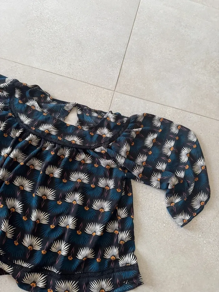 Blouse multicolore rue Mazarine, taille M, très bon état - photo numéro 2