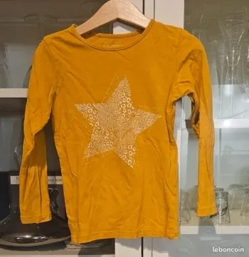Tee-shirt jaune manche longue