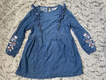 Robe en jeans avec broderies aux manches Verbaudet - 4 ans