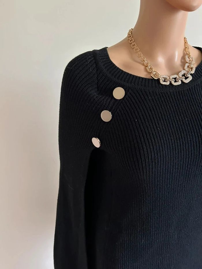 Poncho noir avec boutons dorés Morgan taille S jamais porté - photo numéro 5