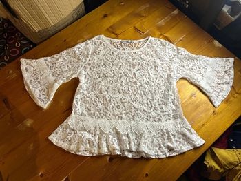 Top péplum blanc manoukian XL dentelle