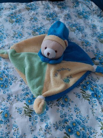 #5 Doudou ours Les Bonbons jaune vert bleu Baby Nat