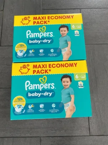 160 couches Pampers baby dry Taille 6 T6 lot