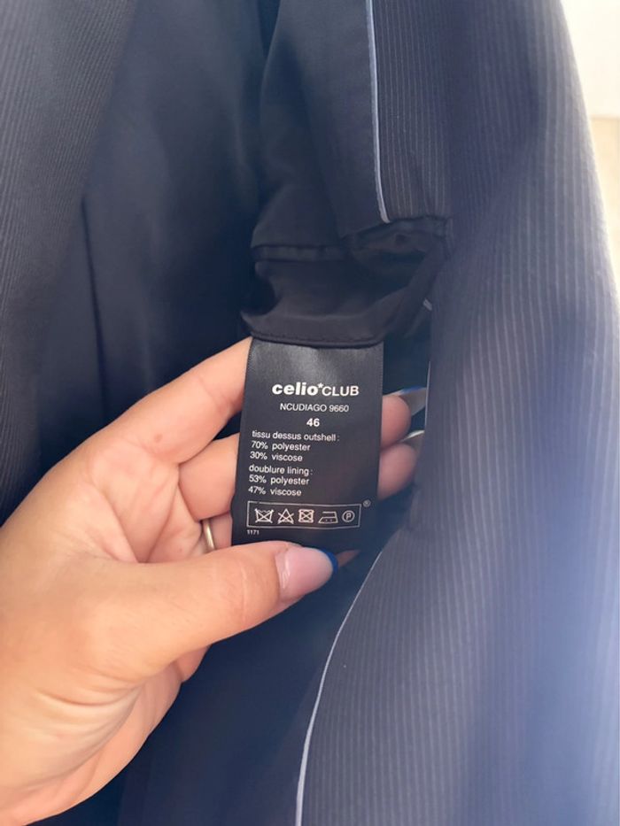 Costume Celio - Noir/gris à motif rayés - taille 38/M - photo numéro 6