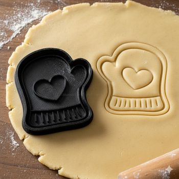 Emporte-pièce Moufle avec Cœur pour biscuits et sablés de Noël - 8 cm