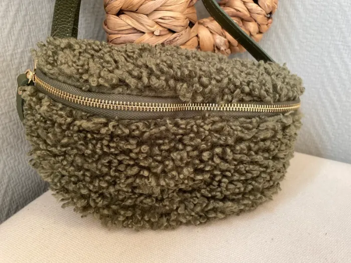 Sac banane mouton vert kaki - photo numéro 9