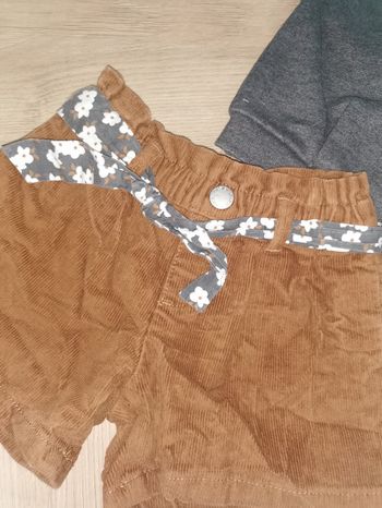 Short velour côtelé