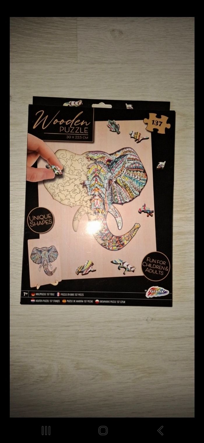 Puzzle bois éléphant