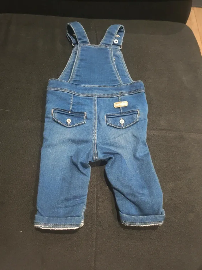 Salopette en jeans garçon 3 mois 59cm - photo numéro 3