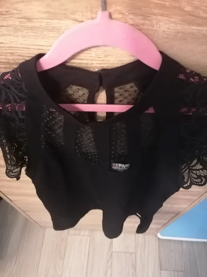 Haut noir Morgan en dentelle taille M - photo numéro 6
