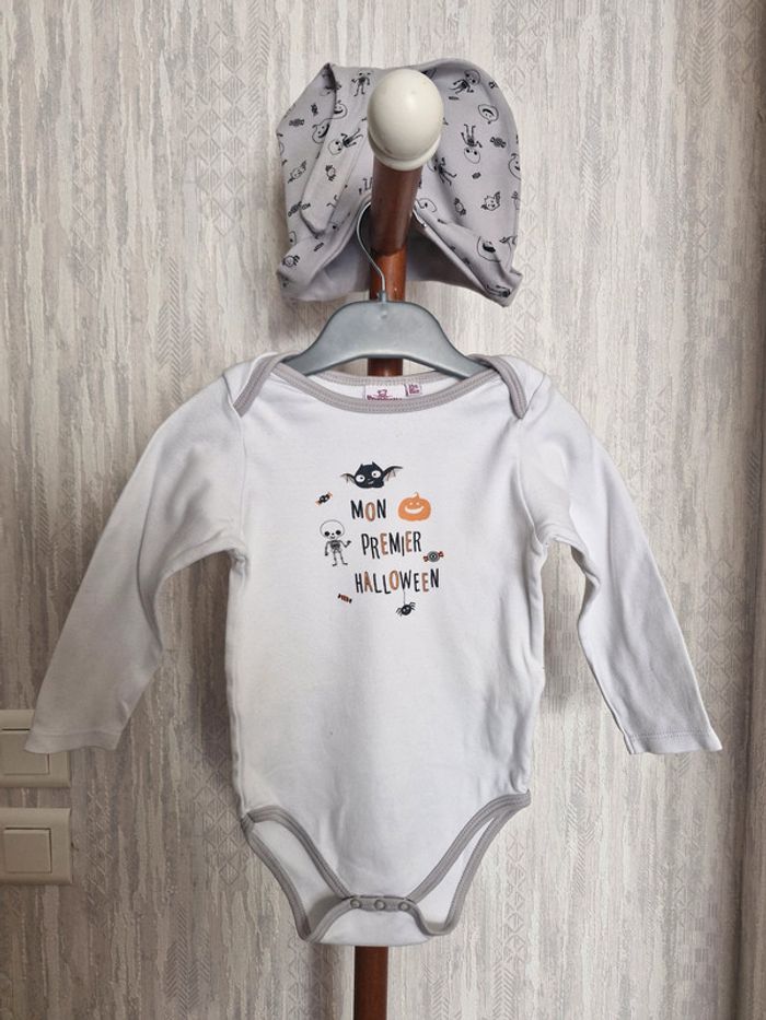 Ensemble bébé 24 mois Pommette Coton Body manches longues bonnet