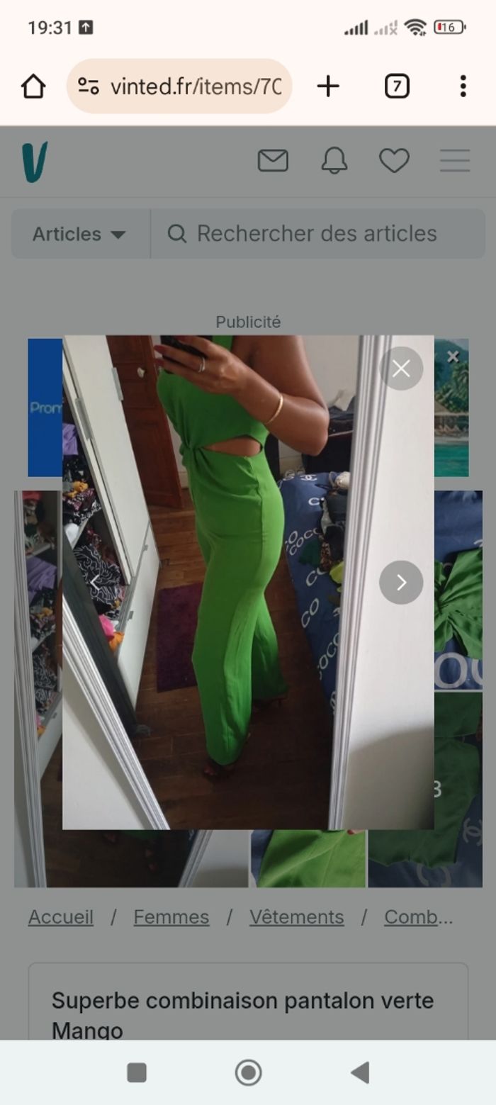 Combinaison pantalon verte Mango - photo numéro 2