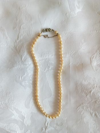 Faby27800 Collier n°5 ras de cou en perles pour femme - Longueur totale 37 cm