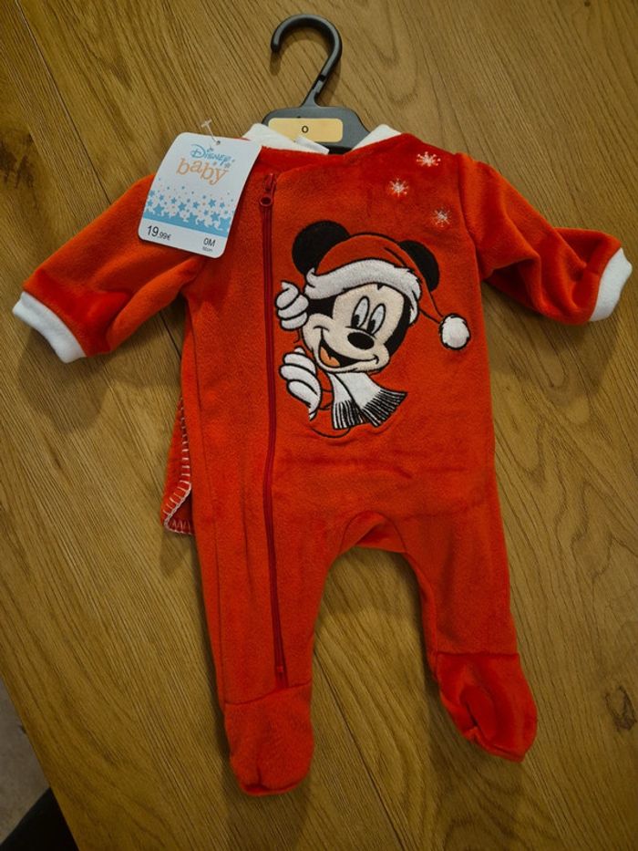 Pyjama mickey disney noel naissance 50 cm neuf - photo numéro 3