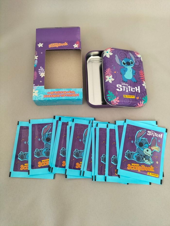 💜 Coffret Stitch : Boîte+ 10 pochettes de stickers - Disney/Panini - Neuf 💜 - photo numéro 2