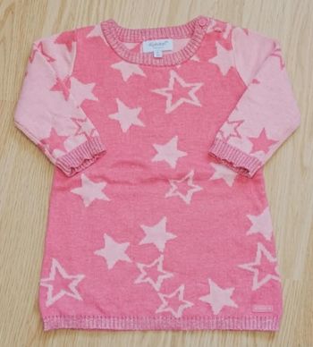 Tunique-pull Alphabet "Étoiles" Corail/Rose – 9 mois (74 cm) – Très bon état