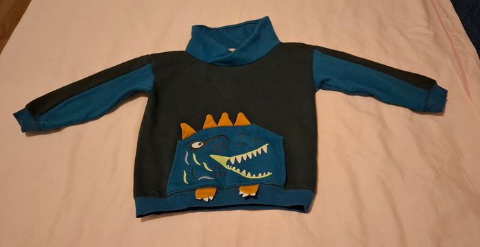 Sweat dinosaure bleu gris 5 ans DPAM - photo numéro 3