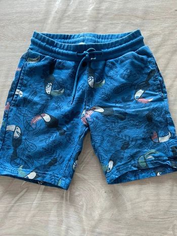 Short bleu motif tropical