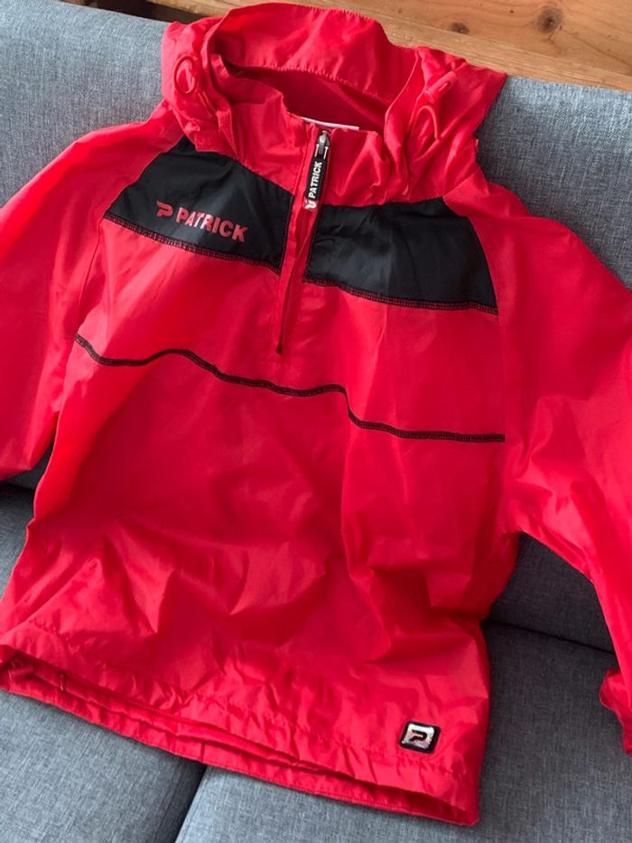 Patrick imperméable parka veste pluie vent rouge enfant xxs capuche kway - photo numéro 2