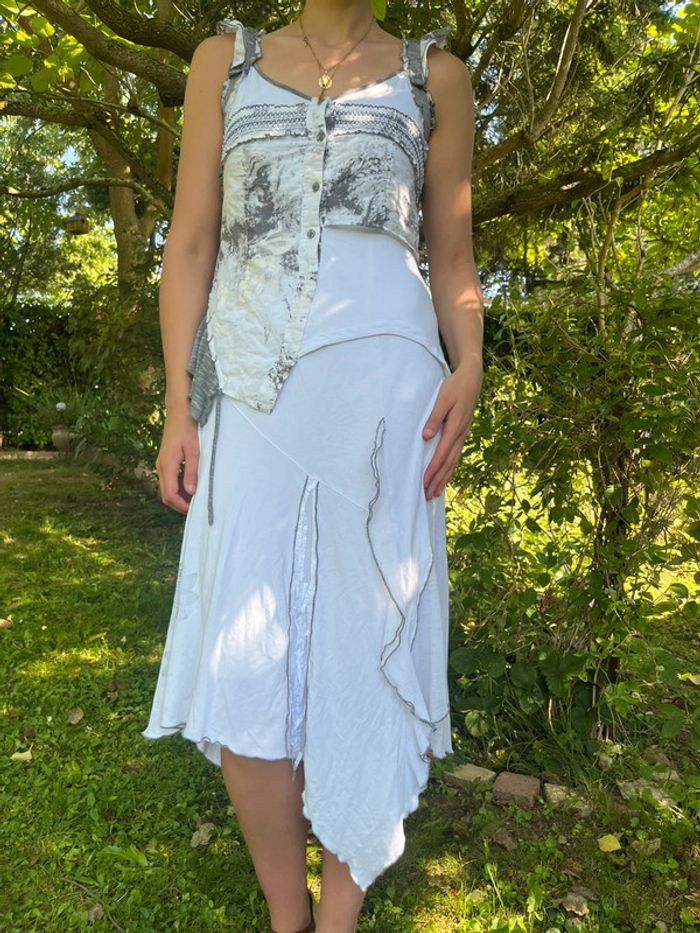 Robe longue asymétrique grunge bohème champêtre mesh y2k 2000yer - photo numéro 2