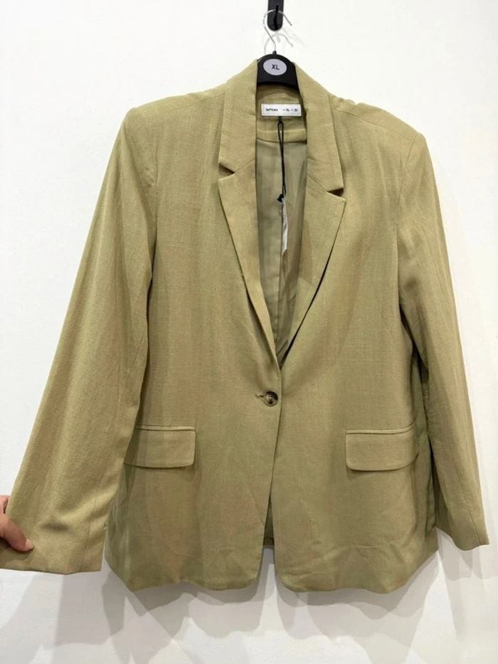 Blazer en lin taille XL kaki clair / Blazer en lin taille XL kaki clair - photo numéro 3