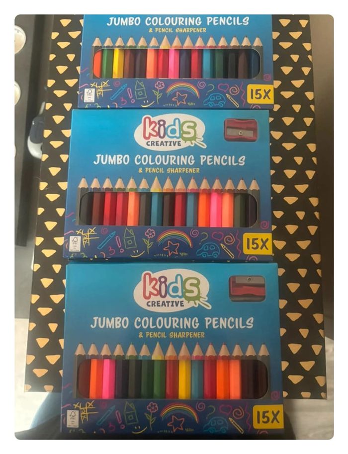 Lot de 3 boîtes de crayons de couleurs