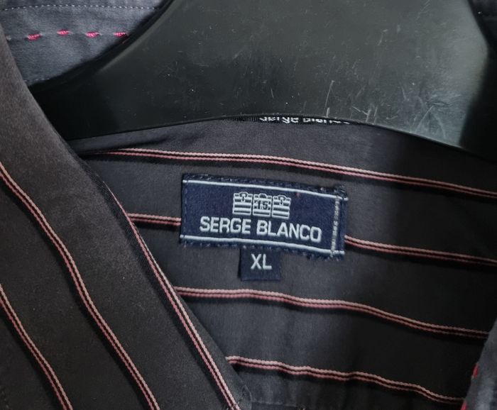 chemise manche longue serge blanco à rayure gris foncé et rose taille XL 42 - photo numéro 2