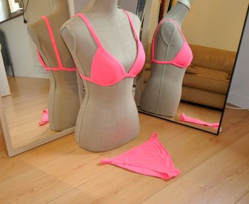 H&M bikini rose fluo t.34/XS tb état