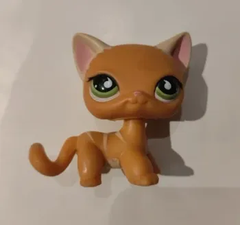 LPS PetShop Chat Européen roux tigré yeux verts #525 authentique