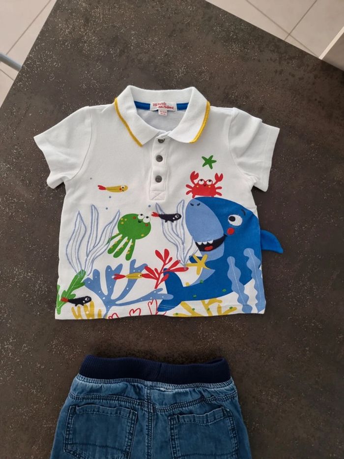 Ensemble polo + jean léger Du pareil au même en 24mois - photo numéro 3