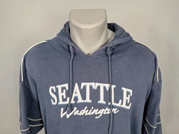 sweat a capuche / Hoodie / homme taille 2XL / bleu - sérigraphie (384) - photo numéro 3