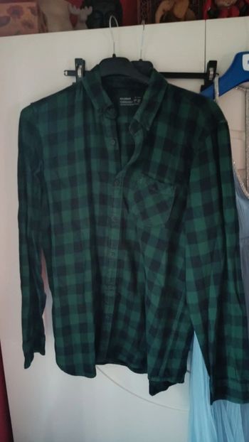 Camicia verde a quadri Pull & Bear