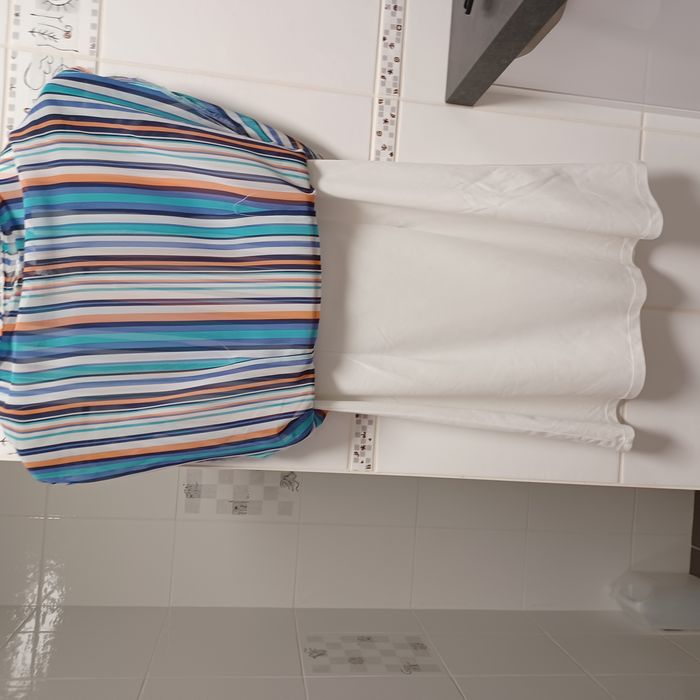 Robe rayée tons de bleu, blanc orangé taille 36 - photo numéro 7