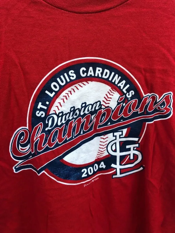 T-shirt MLB Baseball US Missouri St Louis Cardinals Division Champions 2004 Mens Medium - photo numéro 2