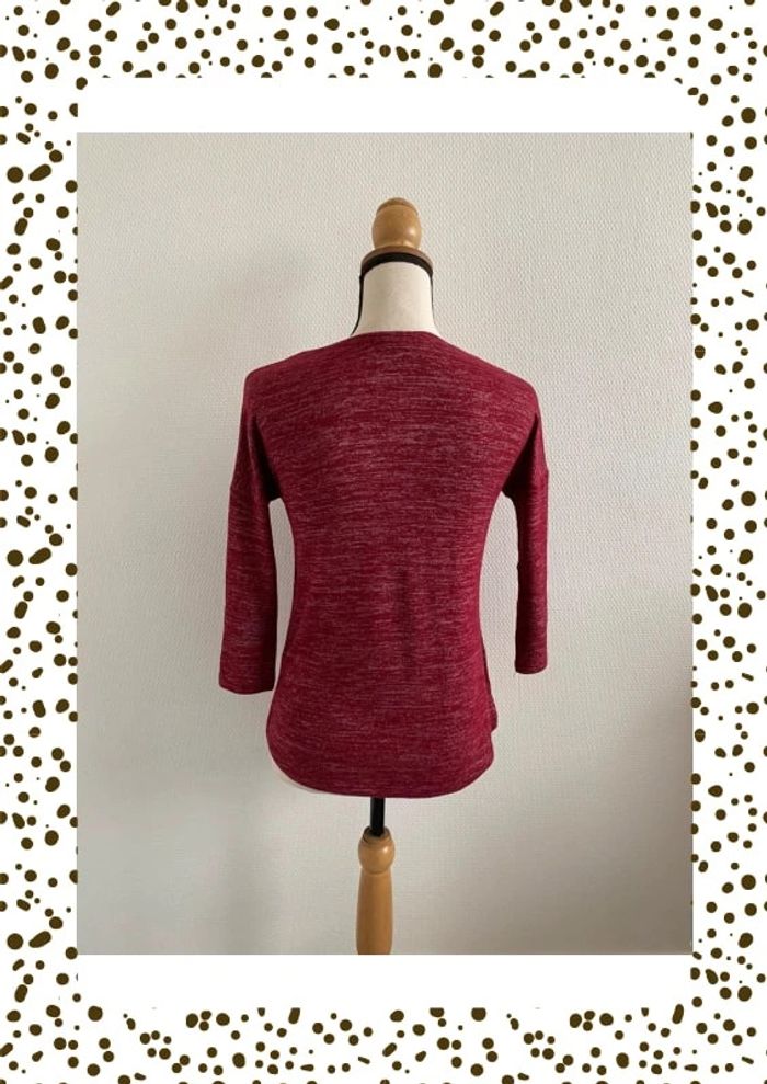 Pull manches 3/4 rouge - photo numéro 2