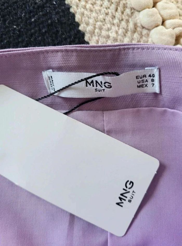 Jupe courte lila mango neuve taille 40 - photo numéro 4