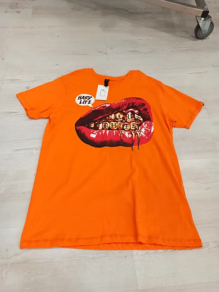 Tee shirt orange pour homme xxl