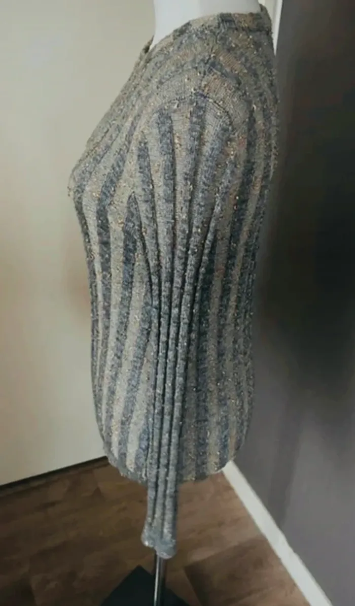 A.P.C - Pull fin Maille doré et argenté taille M/38 - photo numéro 3
