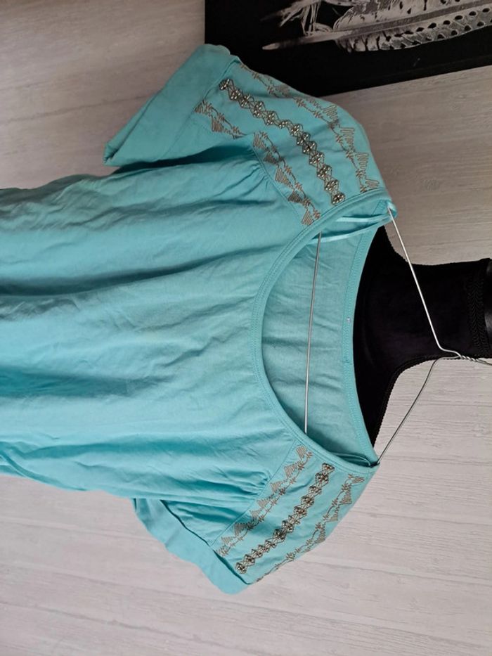 tee-shirt turquoise - photo numéro 2