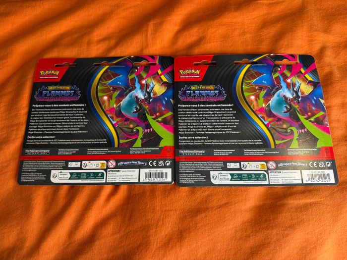 [Neuf/scellé] Pokémon - Lot de deux tripacks Flammes fantasmagorique ME02 avec carte promo Dimoret - photo numéro 2