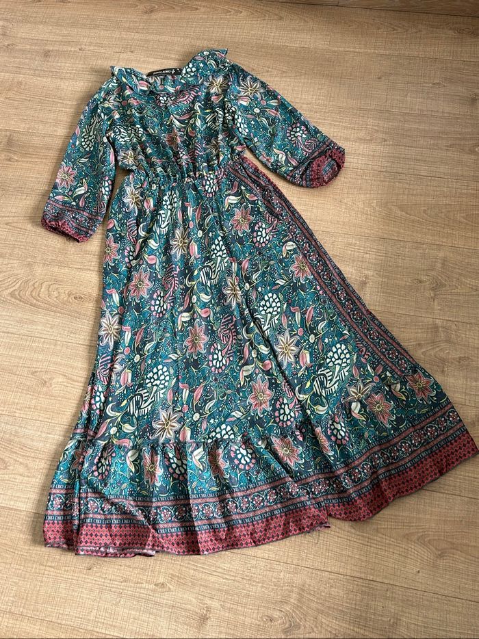 Robe longue imprimée neuve en soie Corte Hindu taille unique - photo numéro 8