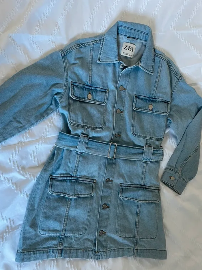 Robe en jean Denim Zara avec ceinture taille XS - photo numéro 20