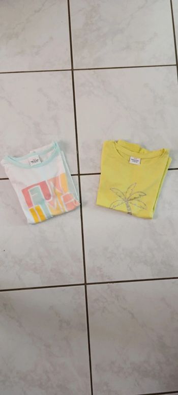 Lot 2 T-shirts Tape à l'Oeil - 4 Ans (Vacances, Palmier)
