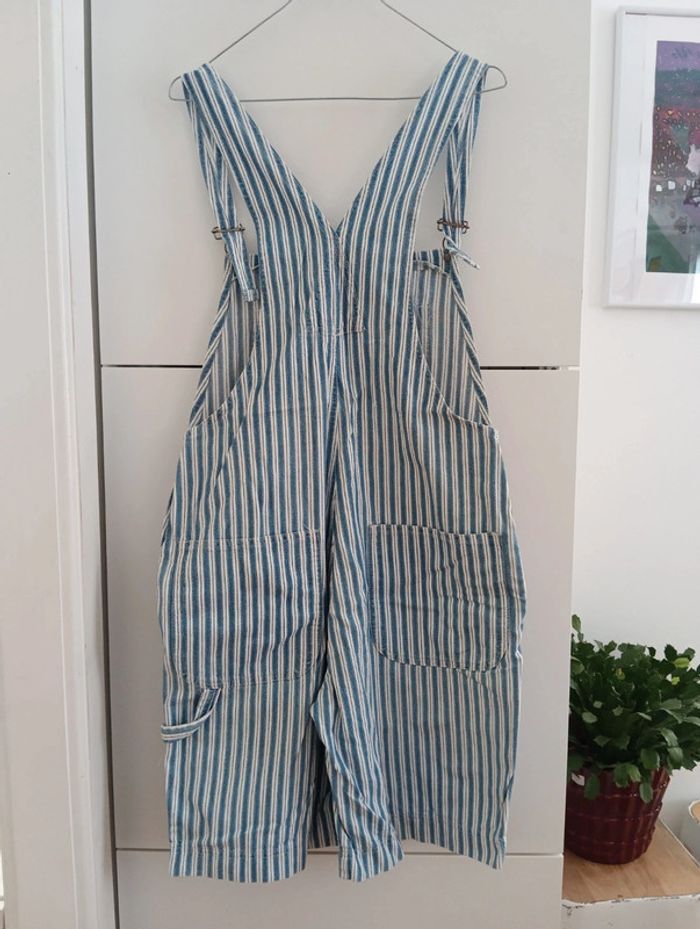 Salopette vintage courte à rayures - photo numéro 6