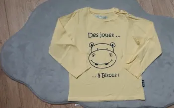 Tee-shirt ML "Des joues à bisous !" 36 mois neuf jamais porté