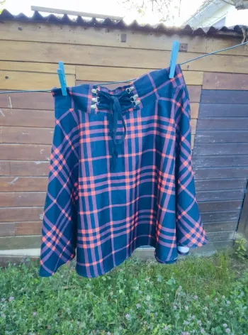 Jupe écossaise cercle courte taille M
